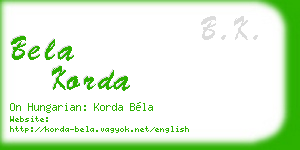 bela korda business card