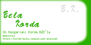 bela korda business card